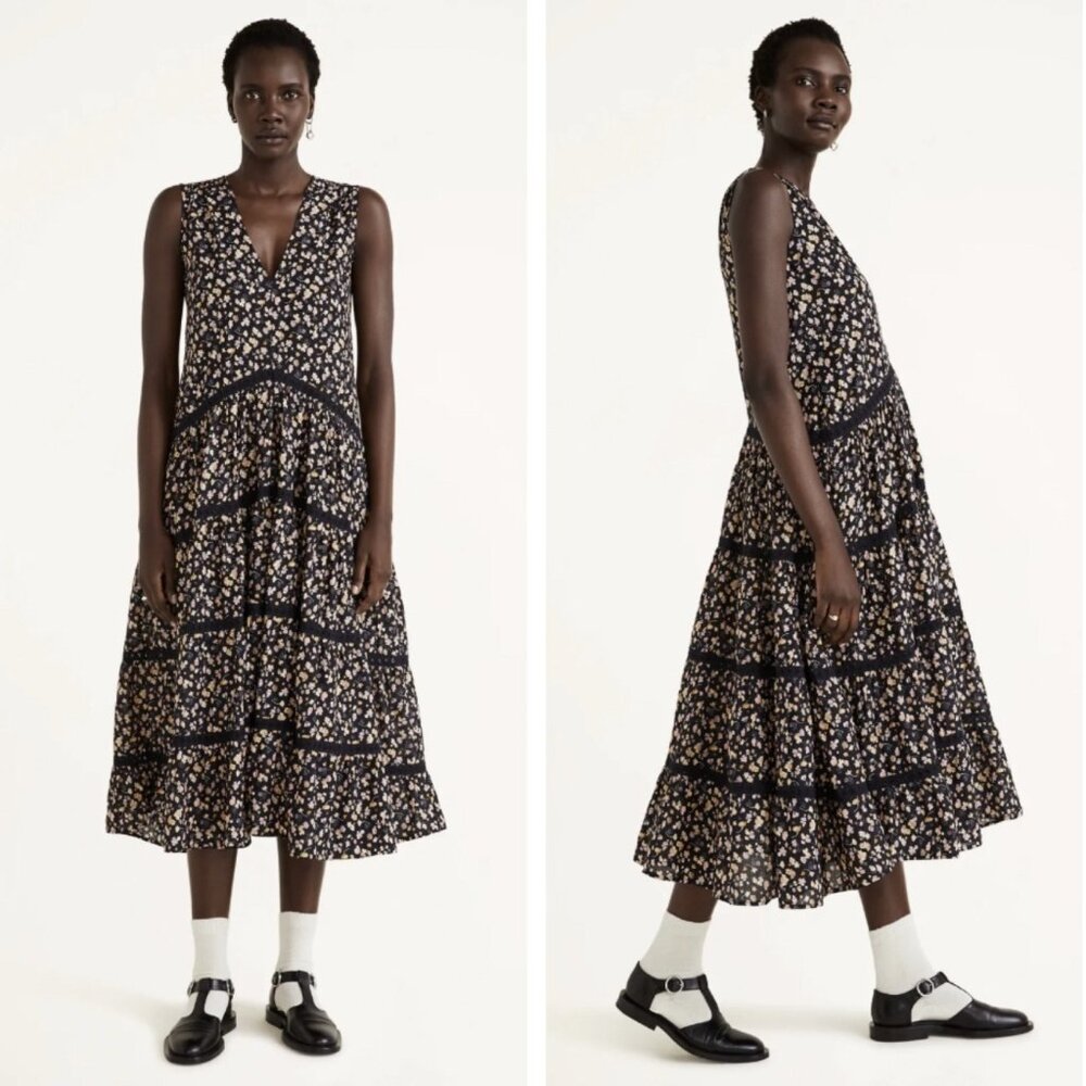 Merlette Wallis Floral Print Tiered Dress